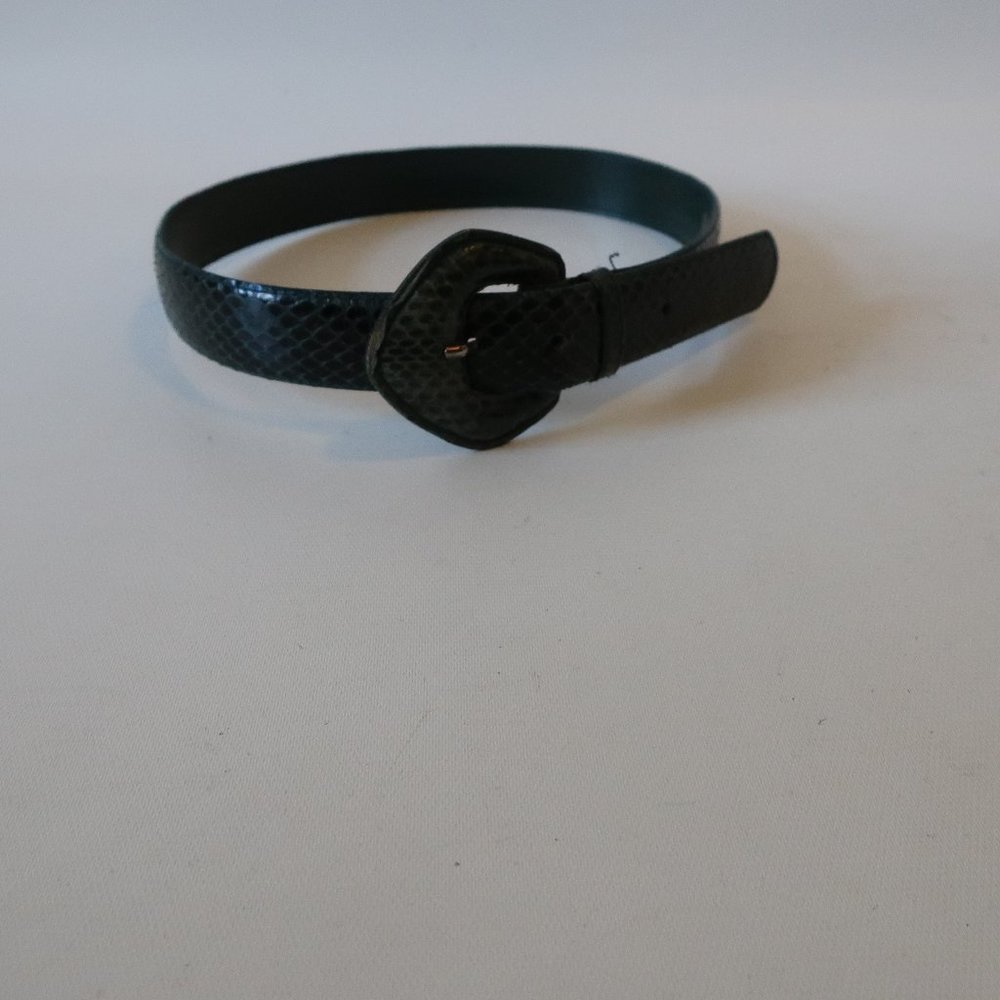 MILOR GREEN GENUINE SNAKESKIN LEATHER BELT S *